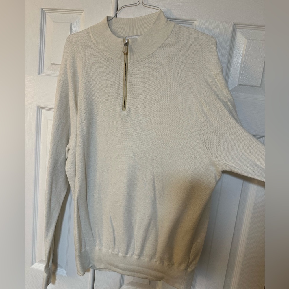 Peter Millar | Cream Quarter Zip | Size XXL